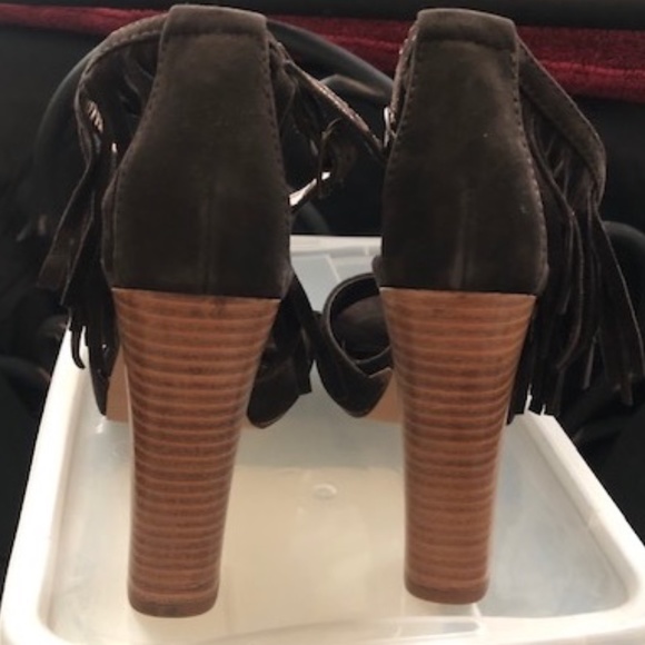 BROWN SUEDE ANKLE STRAP SANDALS - Picture 10 of 10